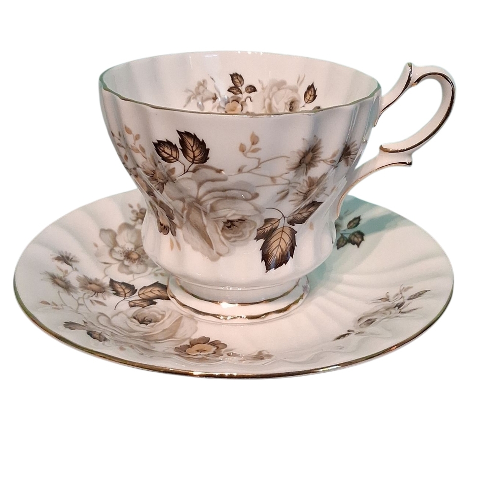Queen Anne 'Terra Nova' Teacup and Saucer Set - Bone China